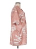 Shein Tropical Pink Short Sleeve Button-Down Shirt Size M - photo 4