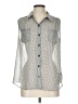 AB Studio 100% Polyester Polka Dots Silver 3/4 Sleeve Blouse Size L - photo 1