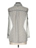 AB Studio 100% Polyester Polka Dots Silver 3/4 Sleeve Blouse Size L - photo 2