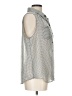 AB Studio 100% Polyester Polka Dots Silver 3/4 Sleeve Blouse Size L - photo 4