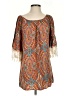 Umgee Paisley Orange Brown 3/4 Sleeve Blouse Size S - photo 1
