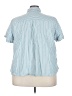 Old Navy 100% Cotton Stripes Teal Blue Short Sleeve Button-Down Shirt Size 3X - photo 2
