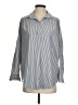 French Connection Stripes Silver Long Sleeve Blouse Size XS - photo 1