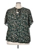 Unique Vintage 100% Polyester Green Short Sleeve Blouse Size 5X - photo 1