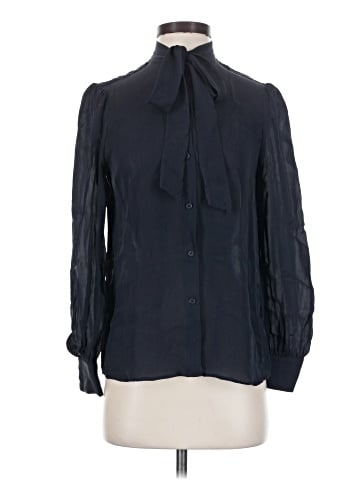 Nili Lotan Long Sleeve Silk Top (view 1)