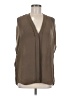 Vince. 100% Silk Tan Sleeveless Silk Top Size M - photo 1