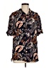 retrofête 100% Viscose Tropical Black Short Sleeve Blouse Size M - photo 1