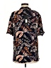 retrofête 100% Viscose Tropical Black Short Sleeve Blouse Size M - photo 2