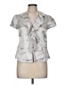 Kasper Metallic Silver Short Sleeve Blouse Size 6 Petite - photo 1
