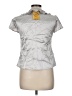 Kasper Metallic Silver Short Sleeve Blouse Size 6 Petite - photo 2