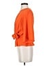 Topshop 100% Polyester Orange 3/4 Sleeve Blouse Size 2 - photo 5