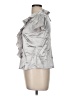 Kasper Metallic Silver Short Sleeve Blouse Size 6 Petite - photo 5