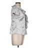 Kasper Metallic Silver Short Sleeve Blouse Size 6 Petite - photo 4