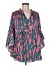 Umgee 100% Polyester Teal Short Sleeve Blouse Size M - photo 1