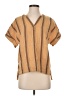 L.L.Bean 100% Cotton Stripes Tan Short Sleeve Blouse Size S - photo 1
