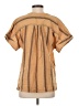 L.L.Bean 100% Cotton Stripes Tan Short Sleeve Blouse Size S - photo 2