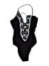 Becca Graphic Black One Piece Swimsuit Size M - photo 1