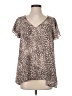 Buddy Love Animal Print Brown Short Sleeve Blouse Size S - photo 1