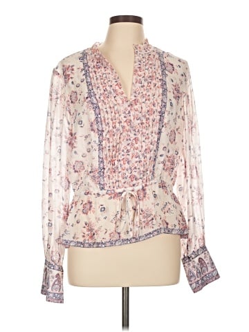 Joie Long Sleeve Silk Top (view 1)