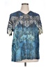 Liz & Me 100% Polyester Tie-dye Blue Short Sleeve Blouse Size 0X - photo 1