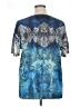 Liz & Me 100% Polyester Tie-dye Blue Short Sleeve Blouse Size 0X - photo 2