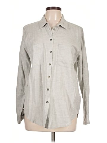 Topshop Long Sleeve Button-Down Shirt (view 1)