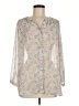 Uniqlo 100% Polyester Paisley Ivory White 3/4 Sleeve Blouse Size M - photo 1