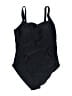Unbranded Solid Black One Piece Swimsuit Size 14 - photo 1