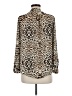 G by GUESS 100% Polyester Animal Print Gold Long Sleeve Blouse Size M - photo 2