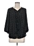 Lands' End 100% Polyester Polka Dots Black 3/4 Sleeve Blouse Size 8 (petite) - photo 1