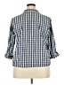 Talbots 100% Cotton Checkered-gingham Blue 3/4 Sleeve Button-Down Shirt Size 18 - photo 2