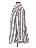 LE BOP Stripes Silver 3/4 Sleeve Button-Down Shirt Size L - photo 5