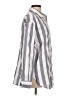 LE BOP Stripes Silver 3/4 Sleeve Button-Down Shirt Size L - photo 4