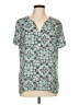 Investments 100% Polyester Teal Short Sleeve Blouse Size L - photo 1