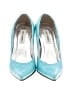 Steve Madden 100% Leather Color Block Teal Heels Size 7 1/2 - photo 2
