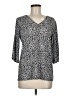 MICHAEL Michael Kors Animal Print Silver 3/4 Sleeve Blouse Size M - photo 1