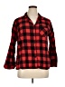 Target 100% Cotton Plaid Red 3/4 Sleeve Button-Down Shirt Size 1X - photo 1