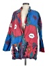 Chico's 100% Cotton Print Red Jacket Size Med (1) - photo 1