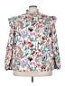 Unbranded 100% Polyester Print White 3/4 Sleeve Blouse Size 4X - photo 1