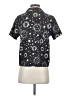 Romwe 100% Polyester Print Black Short Sleeve Blouse Size 4 - photo 2