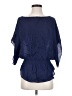 Parker 100% Silk Blue 3/4 Sleeve Silk Top Size XS - photo 1
