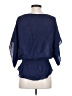 Parker 100% Silk Blue 3/4 Sleeve Silk Top Size XS - photo 2