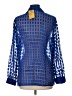 Notations 100% Polyester Polka Dots Blue Long Sleeve Blouse Size L - photo 2