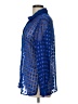Notations 100% Polyester Polka Dots Blue Long Sleeve Blouse Size L - photo 5