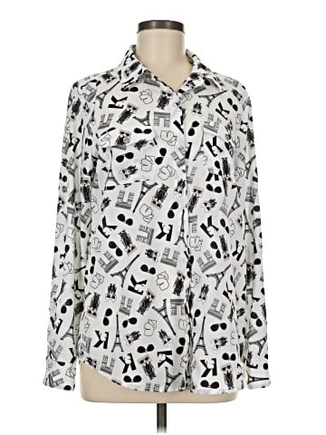 Karl Lagerfeld Paris Long Sleeve Blouse (view 1)