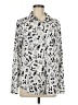 Karl Lagerfeld Paris 100% Polyester Print Silver Long Sleeve Blouse Size M - photo 1