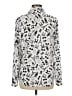 Karl Lagerfeld Paris 100% Polyester Print Silver Long Sleeve Blouse Size M - photo 2