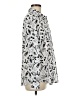 Karl Lagerfeld Paris 100% Polyester Print Silver Long Sleeve Blouse Size M - photo 4