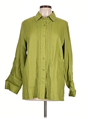 JM Collection Long Sleeve Button-Down Shirt (view 1)