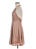 AaKaa 100% Polyester Metallic Tan Cocktail Dress Size M - photo 5